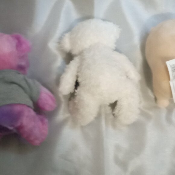 3 gift basket stuffers purple/pink teddy cream teddy & white belly hampster - Picture 5 of 5